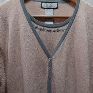 BICE Women's 1X Mock layer‎ Sweater Light Pink